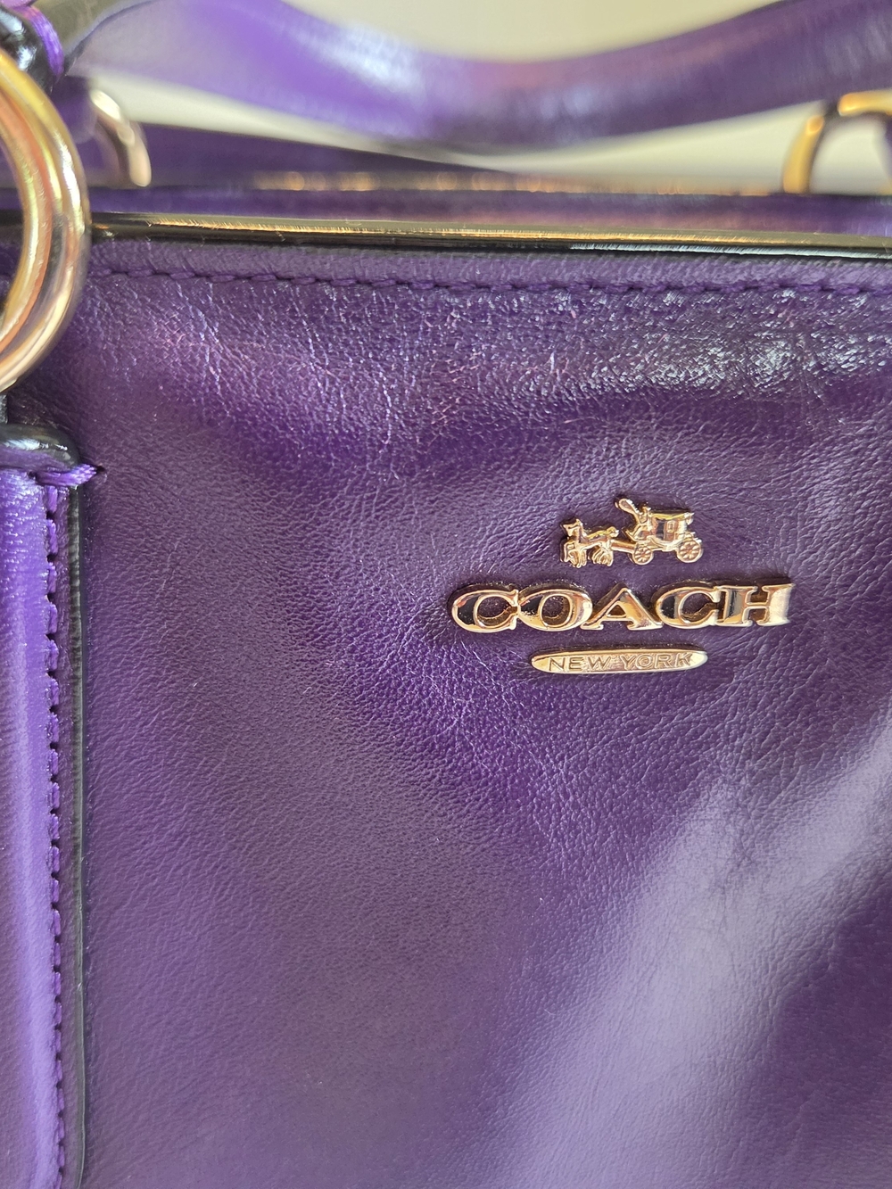 COACH Purple Leather Crosby Carryall - Picture 3 of 15